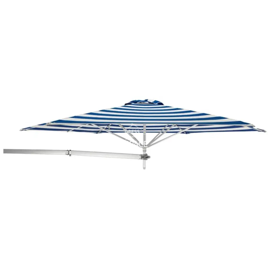 Paraflex Wall Mount Umbrella - Premium Blue Stripe Acrylic - Wall Mounted Umbrella - Instant Shade