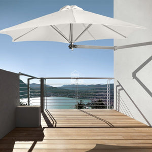 Paraflex Wall Mount Umbrella - Premium Burgundy Acrylic - Wall Mounted Umbrella - Instant Shade