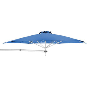 Paraflex Wall Mount Umbrella - Premium Steel Blue Acrylic - Wall Mounted Umbrella - Instant Shade