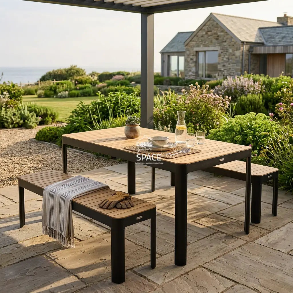 Portals 3Piece Bench Set - 3 Size Options - Outdoor Setting - Lifestyle Garden