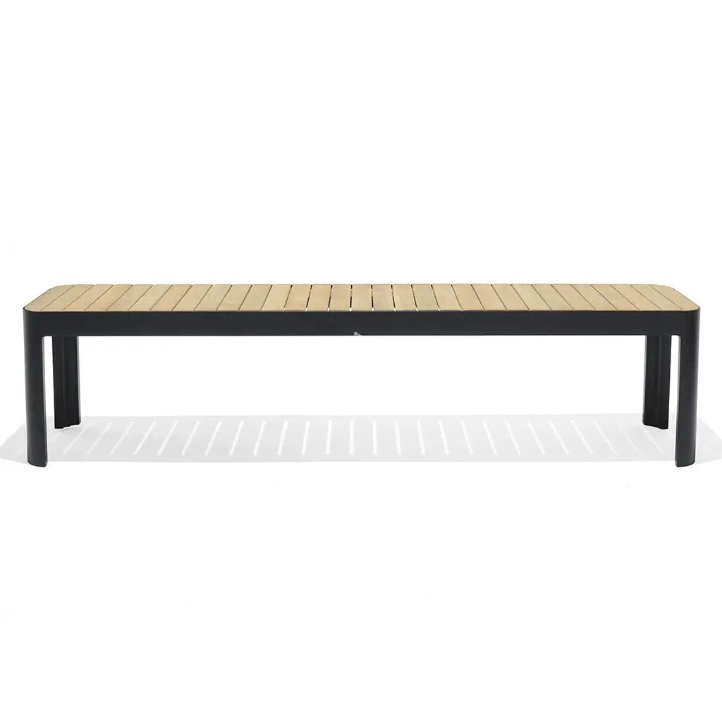 Portals Teak Bench - Black - Outdoor Bench - Parker Boyd
