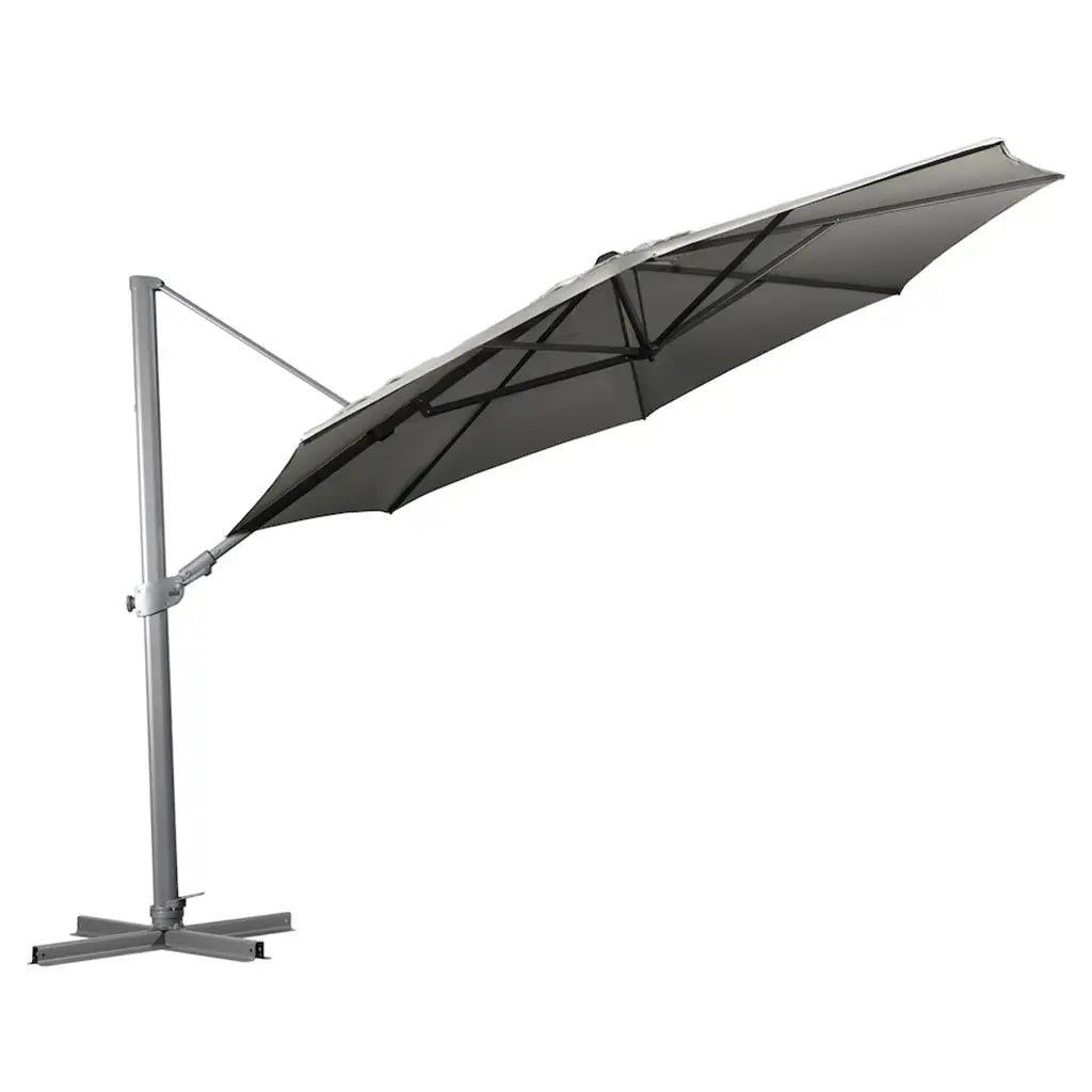 Regis Side Tilt Cantilever Umbrella 3.5m Octagonal - Boulder - Outdoor Umbrella - Shelta