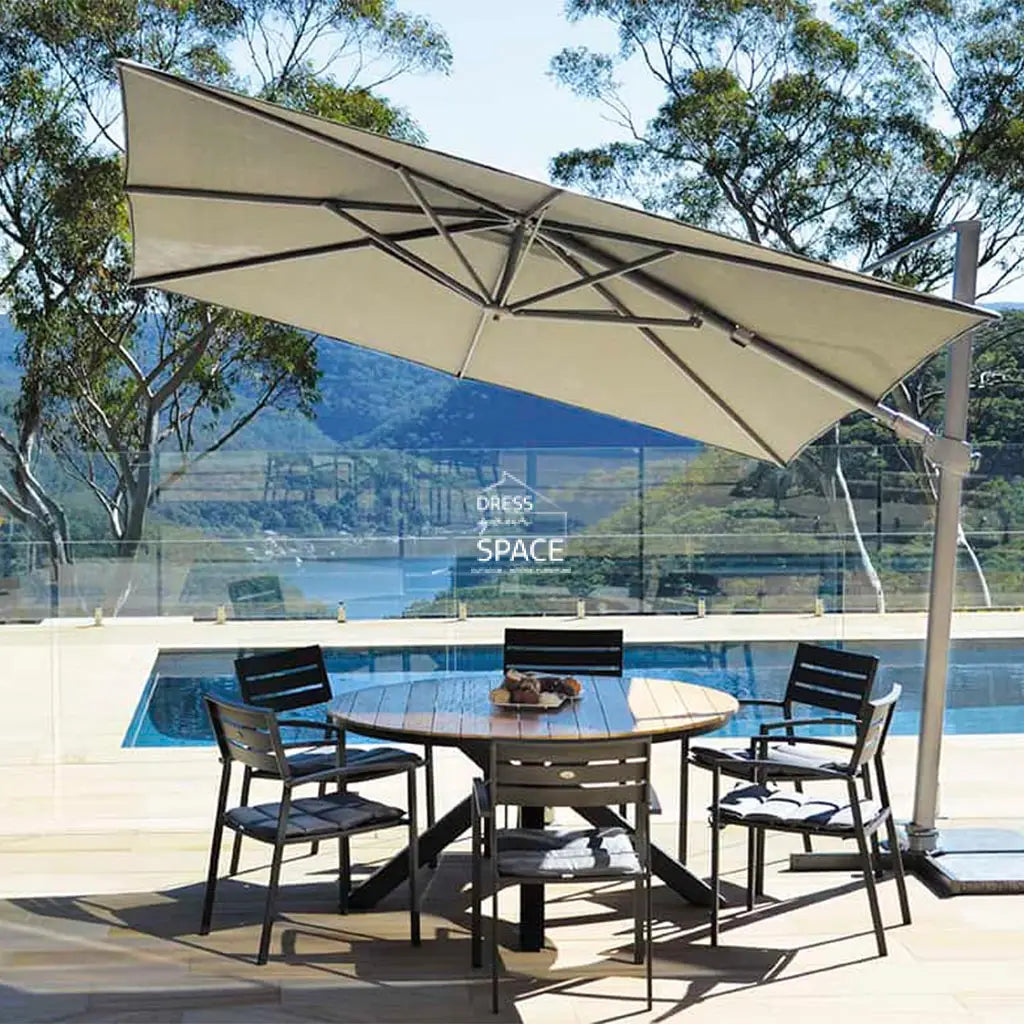 Regis Side Tilt Cantilever Umbrella 3m Square - Charcoal Ridge - Outdoor Umbrella - Shelta