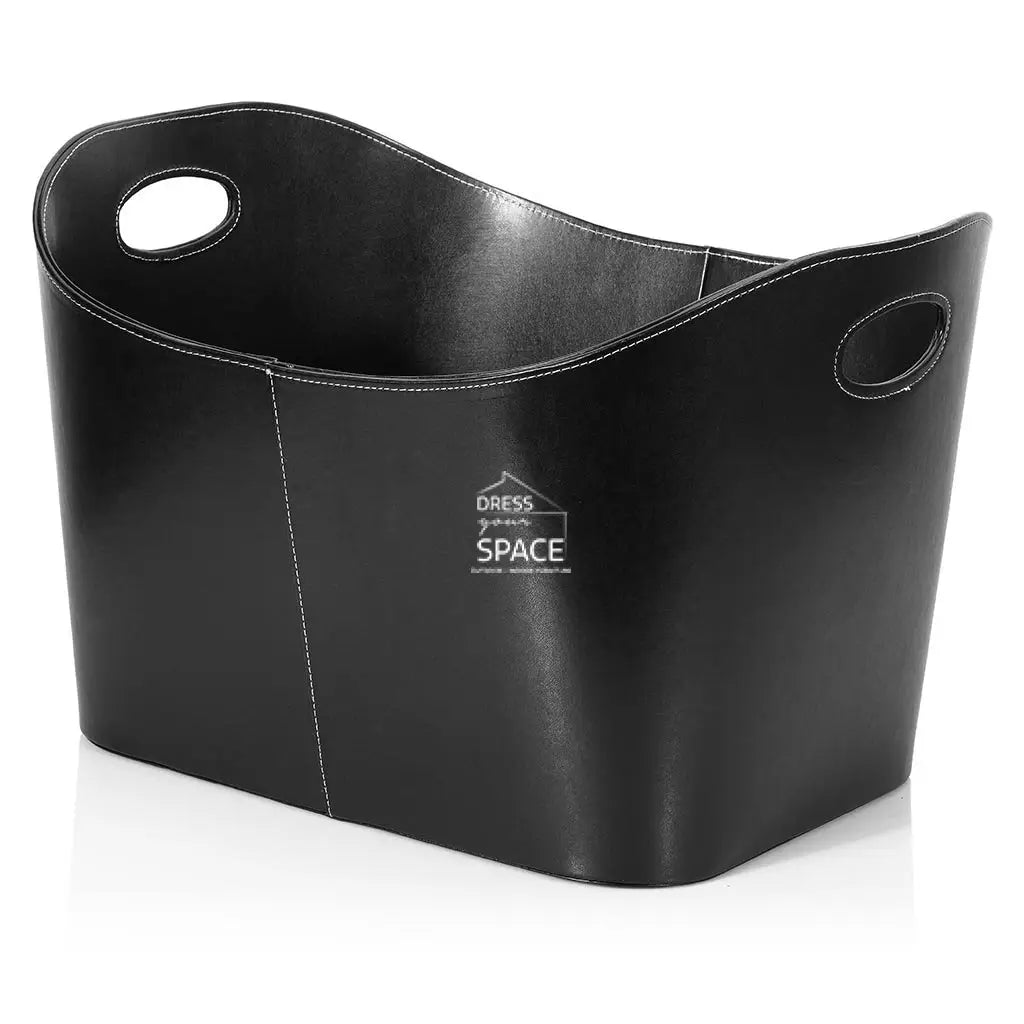 Porter Rockwell Black PU Leather Log Holder - Wood Log Holder - DYS Fireplace Accessories