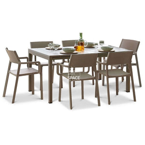 Rio Alu Top - Trill Dining Set (Taupe) - Outdoor Dining Set - Nardi