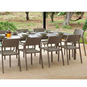 Rio Alu Top - Trill Dining Set (Taupe) - Outdoor Dining Set - Nardi