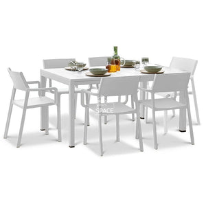 Rio Alu Top - Trill Dining Set (White) - Outdoor Dining Set - Nardi