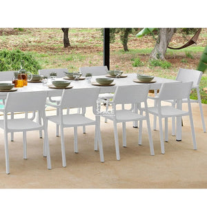 Rio Alu Top - Trill Dining Set (White) - Outdoor Dining Set - Nardi