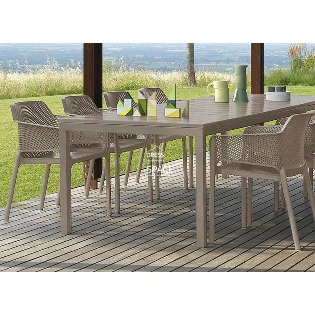 Rio Resin - Net Dining Set (Taupe) - Outdoor Dining Set - Nardi