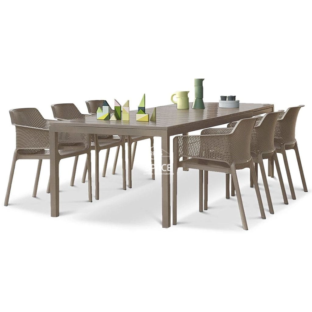 Rio Resin - Net Dining Set (Taupe) - Outdoor Dining Set - Nardi