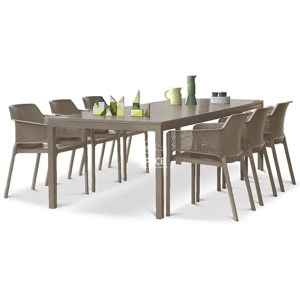 Rio Resin - Net Dining Set (Taupe) - Outdoor Dining Set - Nardi