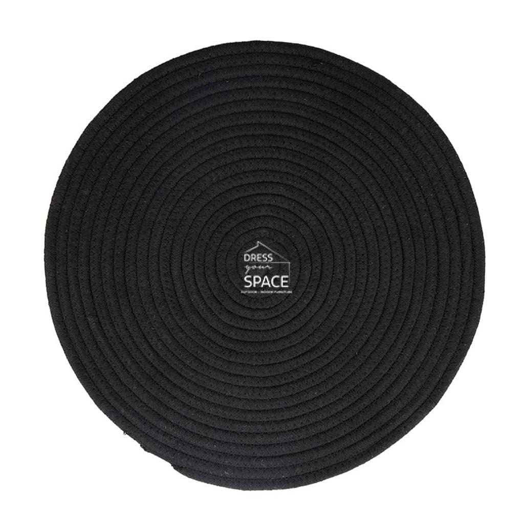 Round Woven Cotton Placemat - Black - Placemat - DYS Homewares