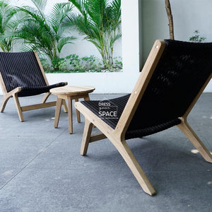 Salem 3 Piece Teak Set - Black - Outdoor Lounge Chair - DYS Outdoor