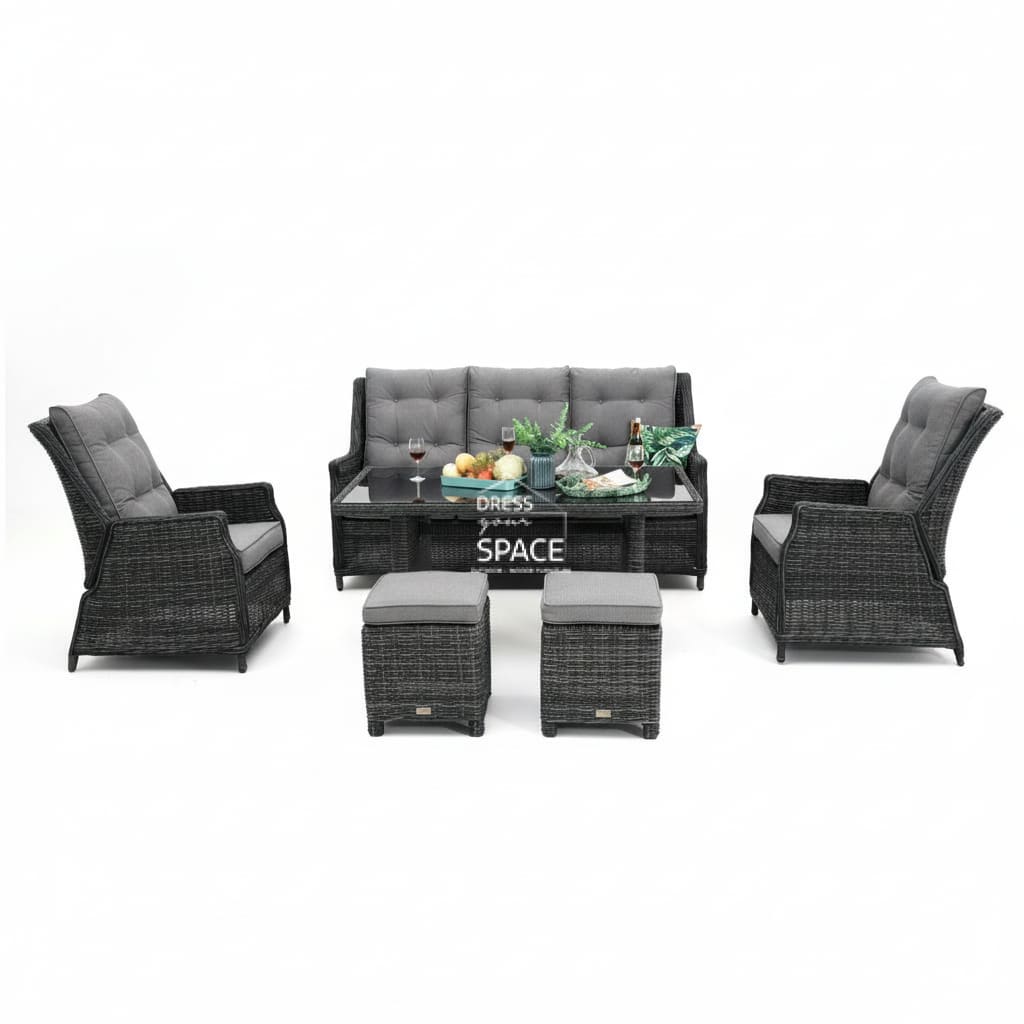 San Antonio 6 Piece Dining Outdoor Lounge Setting - Castle Grey - Outdoor Lounge Set - DYS Outdoor