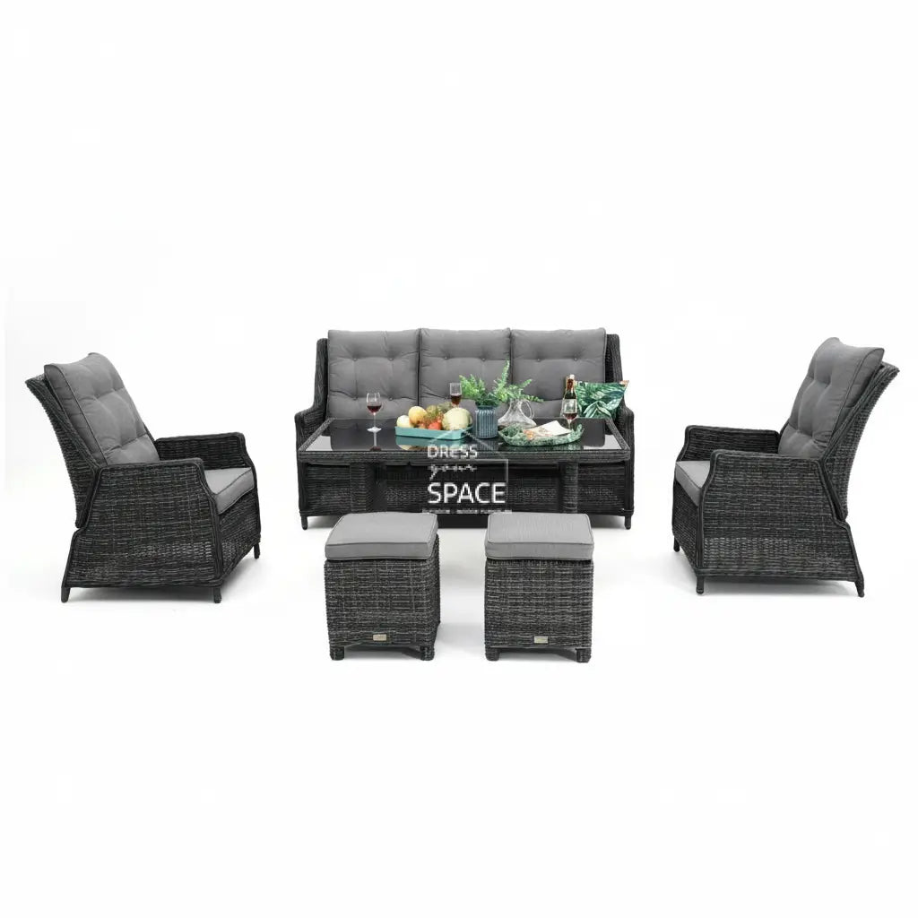 San Antonio 6 Piece Dining Outdoor Lounge Setting - Castle Grey - Outdoor Lounge Set - DYS Outdoor