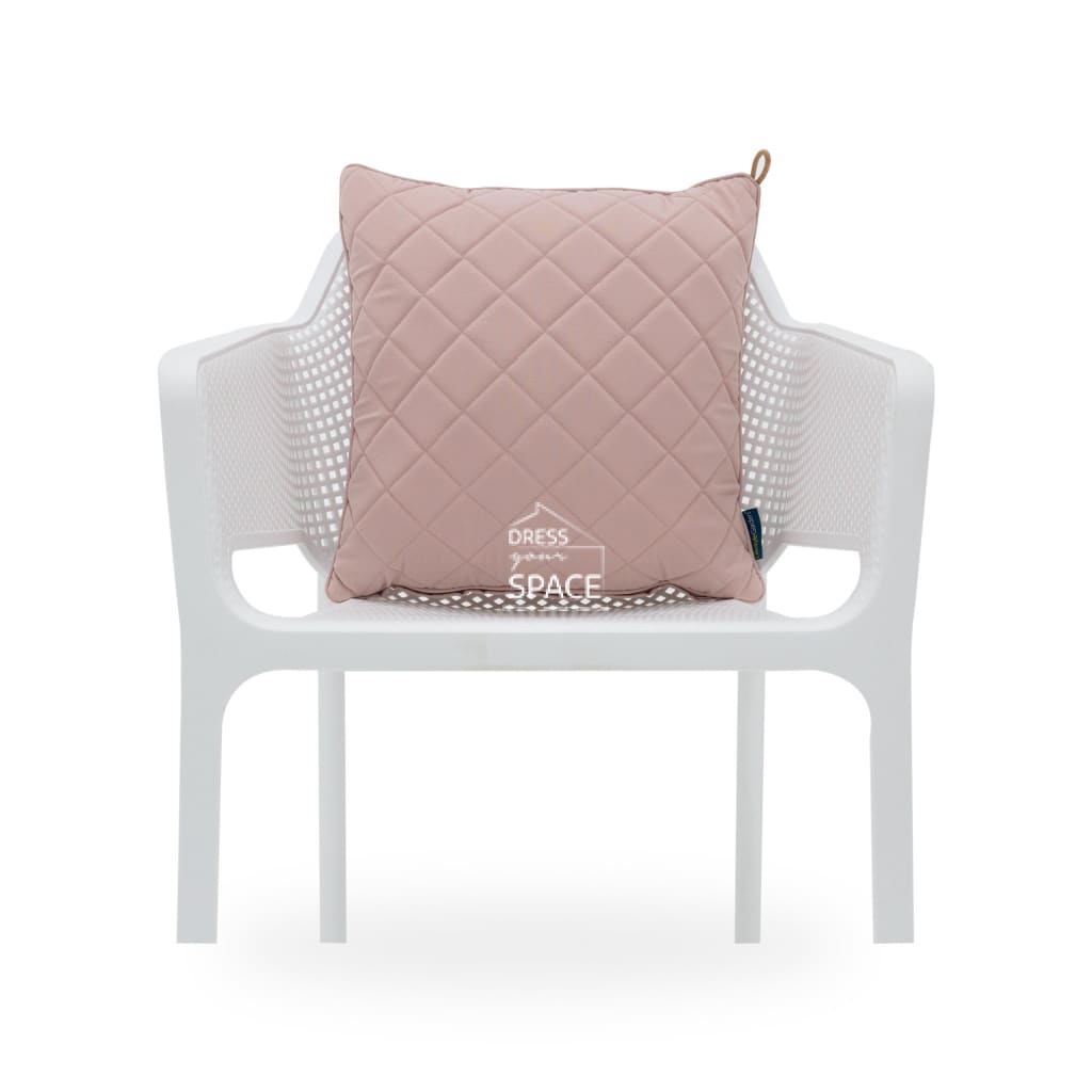 San Fran Sq. Quilted Cushion - Salmon - Outdoor Cushion - Lifestyle Garden
