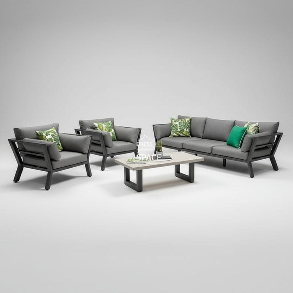 San Lorenzo 4 Piece Set - Gunmetal - Outdoor Lounge Set - DYS Outdoor