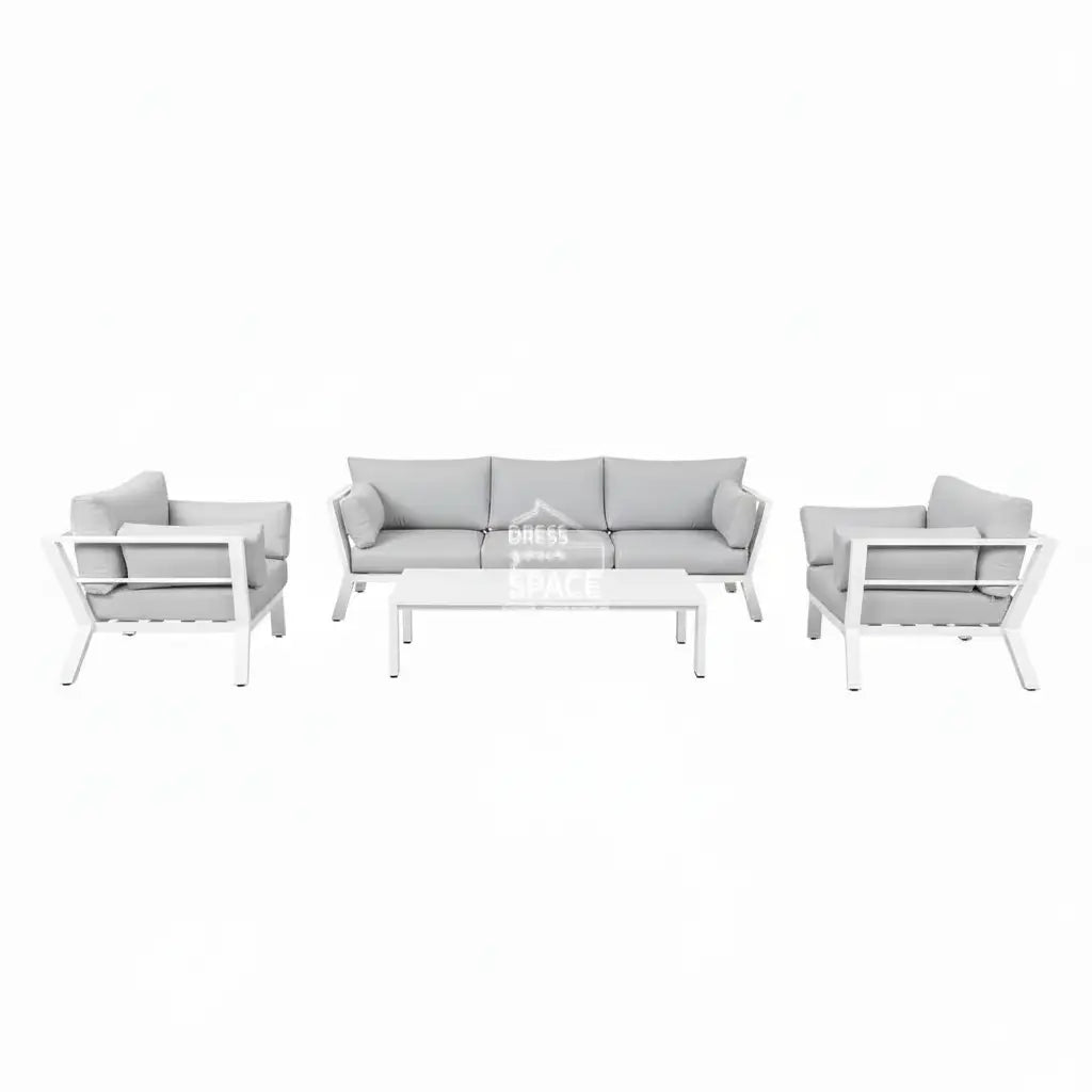 San Lorenzo 4 Piece Set - Gunmetal or White Frame - Outdoor Lounge Set - DYS Outdoor