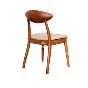Santos Chair - Light Walnut Frame / Clay PU Seat - Indoor Dining Chair - DYS Indoor