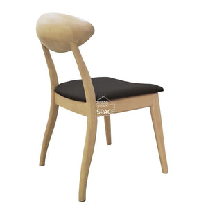 Santos Chair - Natural Frame / Black PU Seat - Indoor Dining Chair - DYS Indoor