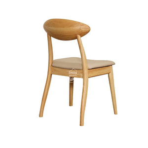 Santos Chair - Natural Frame / Clay PU Seat - Indoor Dining Chair - DYS Indoor