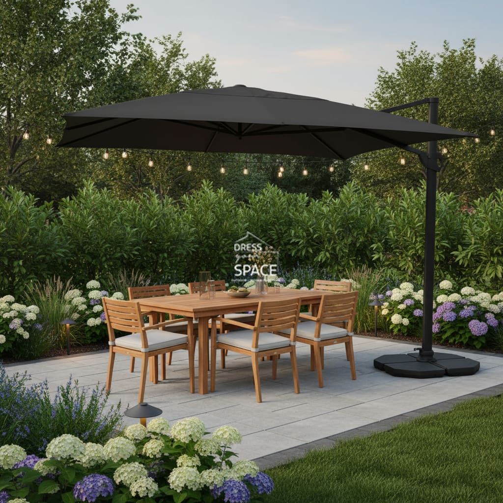 Savannah Cantilever Umbrella 4m X 3m Rectangle - Outdoor Umbrella - Shelta