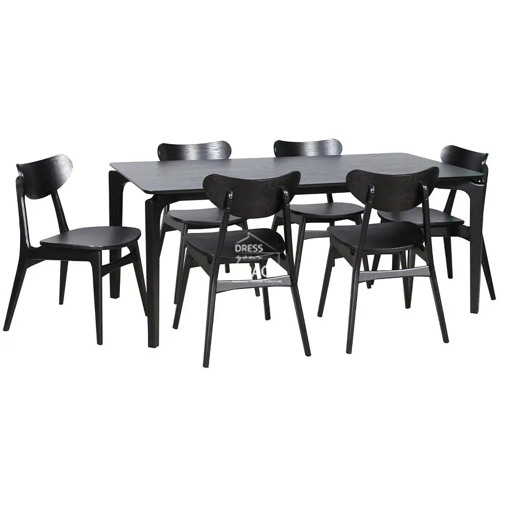 Scandi Table & Martina Chairs - 7 Piece Dining Set - Indoor Setting - DYS Indoor