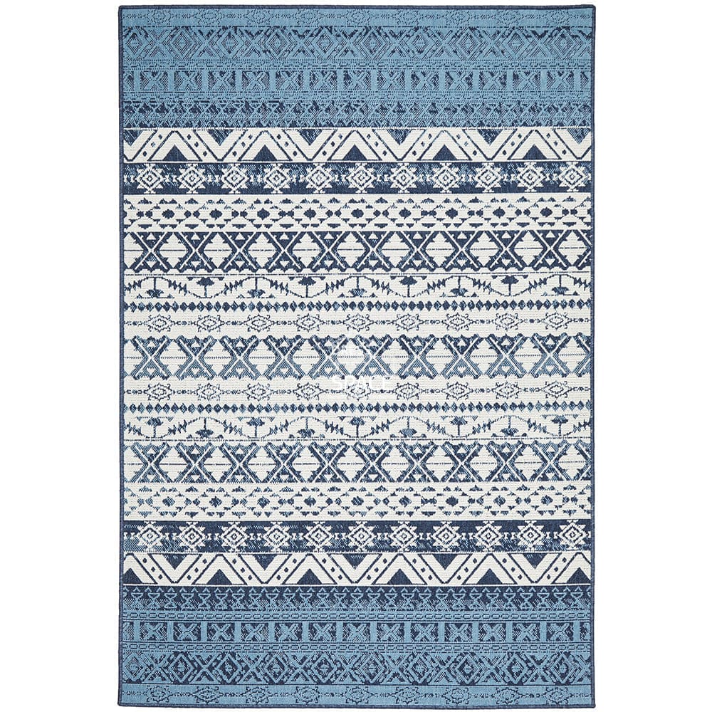 Seaside 3333 White Blue Rug - Outdoor Rug - Rug Culture
