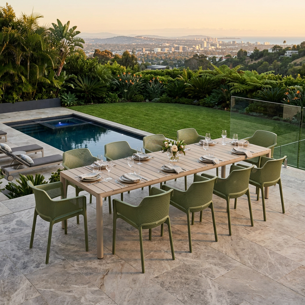 Nardi Tevere Corda Ext. & Net Agave (Green) Chairs 7, 9 or 11 Piece Set
