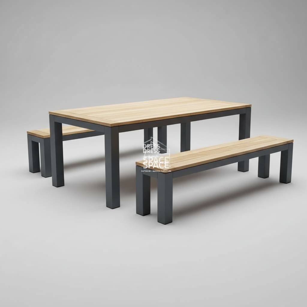 Sense 3 Piece Teak Set - Charcoal - Outdoor Dining Set - DYS Outdoor