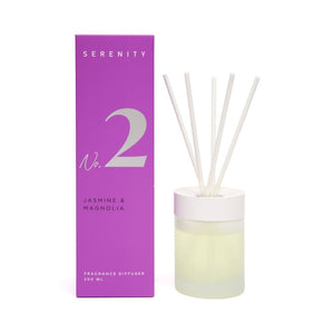 Serenity Signature Diffuser - Jasmine & Magnolia - Fragrance Diffuser - Serenity Candles