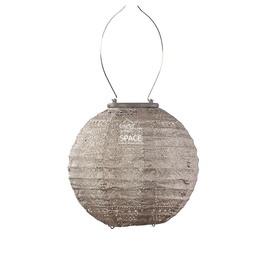 Spectare Round 20 - Light Taupe Solar Lantern Outdoor Lighting Lumiz