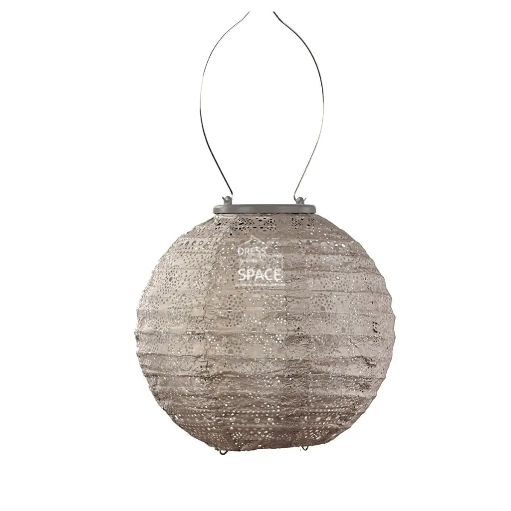 Spectare Round 20 - Light Taupe Solar Lantern Outdoor Lighting Lumiz