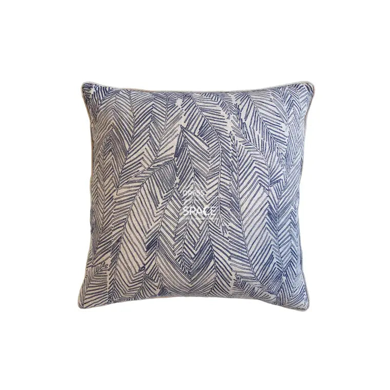 Tahiti Leaf Cushion - Navy - Indoor Cushion - Zaab