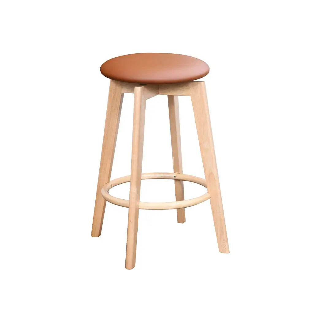Tait Counter Stool - Natural Frame / Cognac PU Seat - Indoor Counter Stool - DYS Indoor