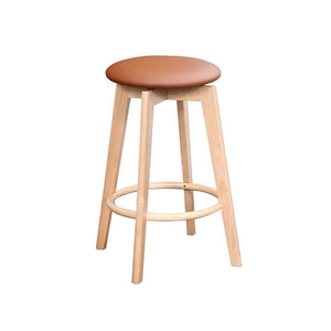 Tait Counter Stool - Natural Frame / Cognac PU Seat - Indoor Counter Stool - DYS Indoor