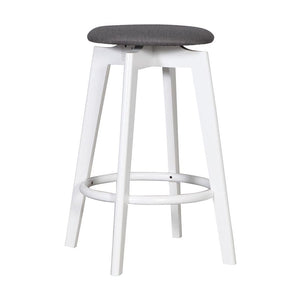 Tait Stool - White/Truffle Fabric - Indoor Counter Stool - DYS Indoor