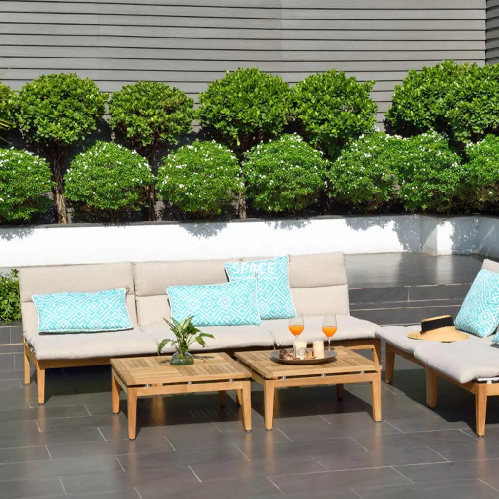 Turquoise Ethnic Outdoor Cushion - 60 x 35cm - Outdoor Cushion - Lifestyle Garden