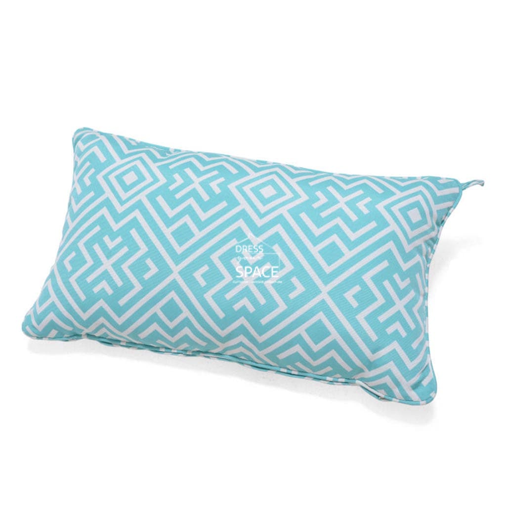 Turquoise Ethnic Outdoor Cushion - 60 x 35cm - Outdoor Cushion - Lifestyle Garden