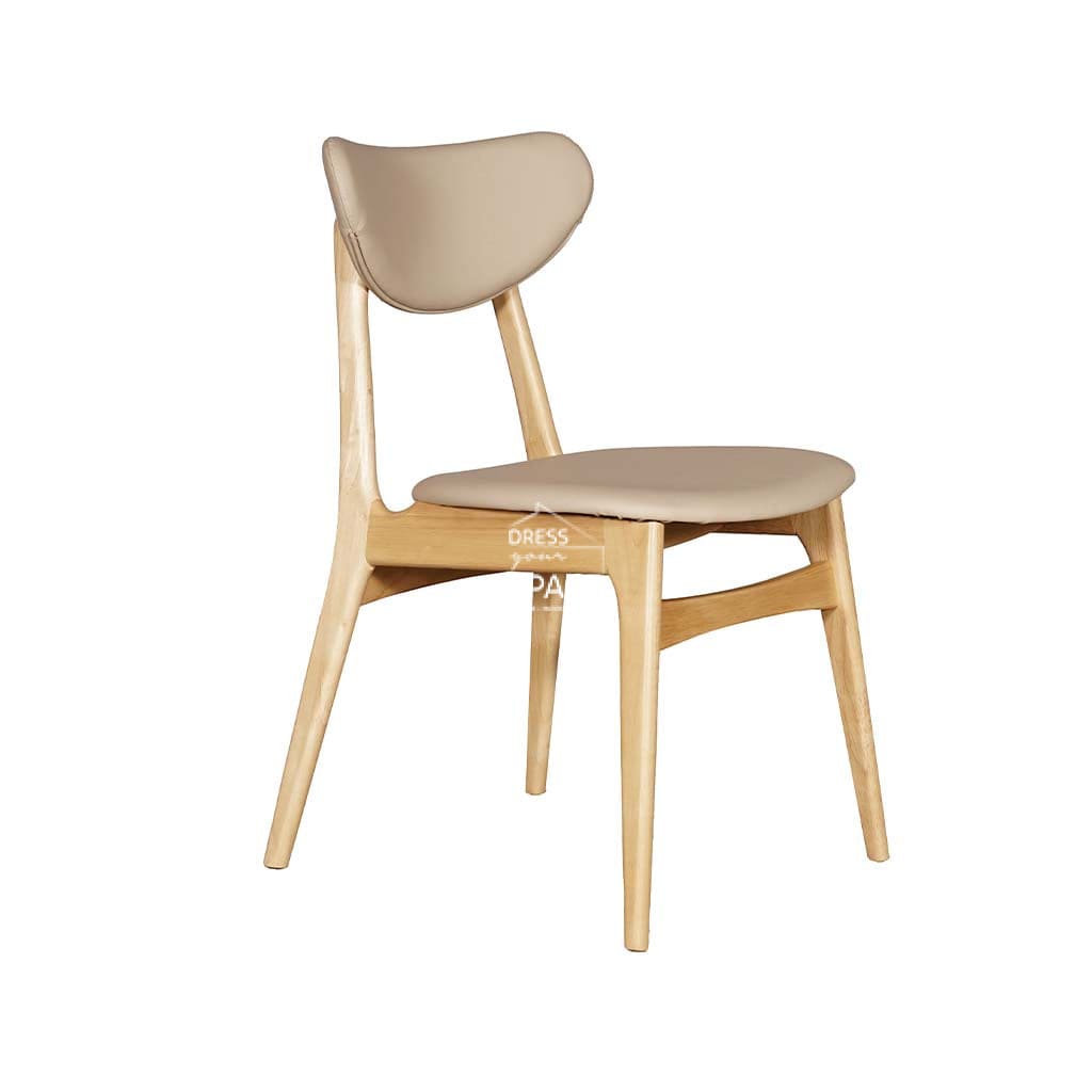 Valentina Chair - Natural Frame / Clay PU Seat - Indoor Dining Chair - DYS Indoor