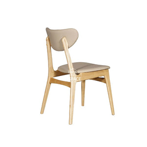 Valentina Chair - Natural Frame / Clay PU Seat - Indoor Dining Chair - DYS Indoor