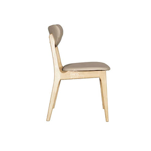 Valentina Chair - Natural Frame / Clay PU Seat - Indoor Dining Chair - DYS Indoor