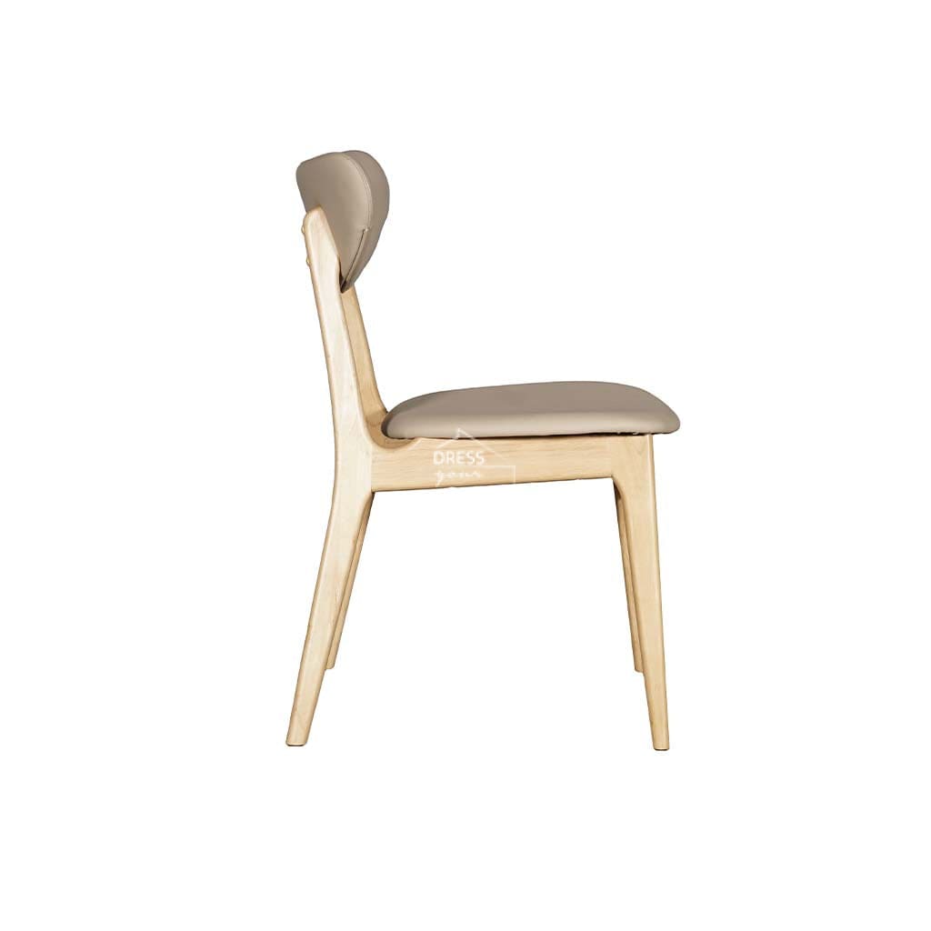 Valentina Chair - Natural Frame / Clay PU Seat - Indoor Dining Chair - DYS Indoor