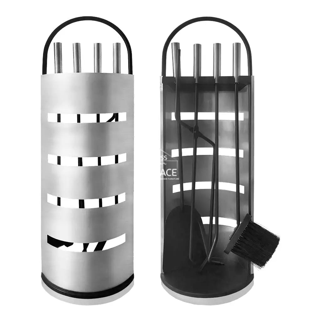 William 4pce Stainless Set + Stand - Fireplace Tool Set - DYS Fireplace Accessories