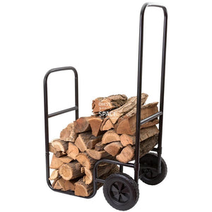 William Outlaw Bill Moore Log Trolley - Wood Trolley - DYS Fireplace Accessories