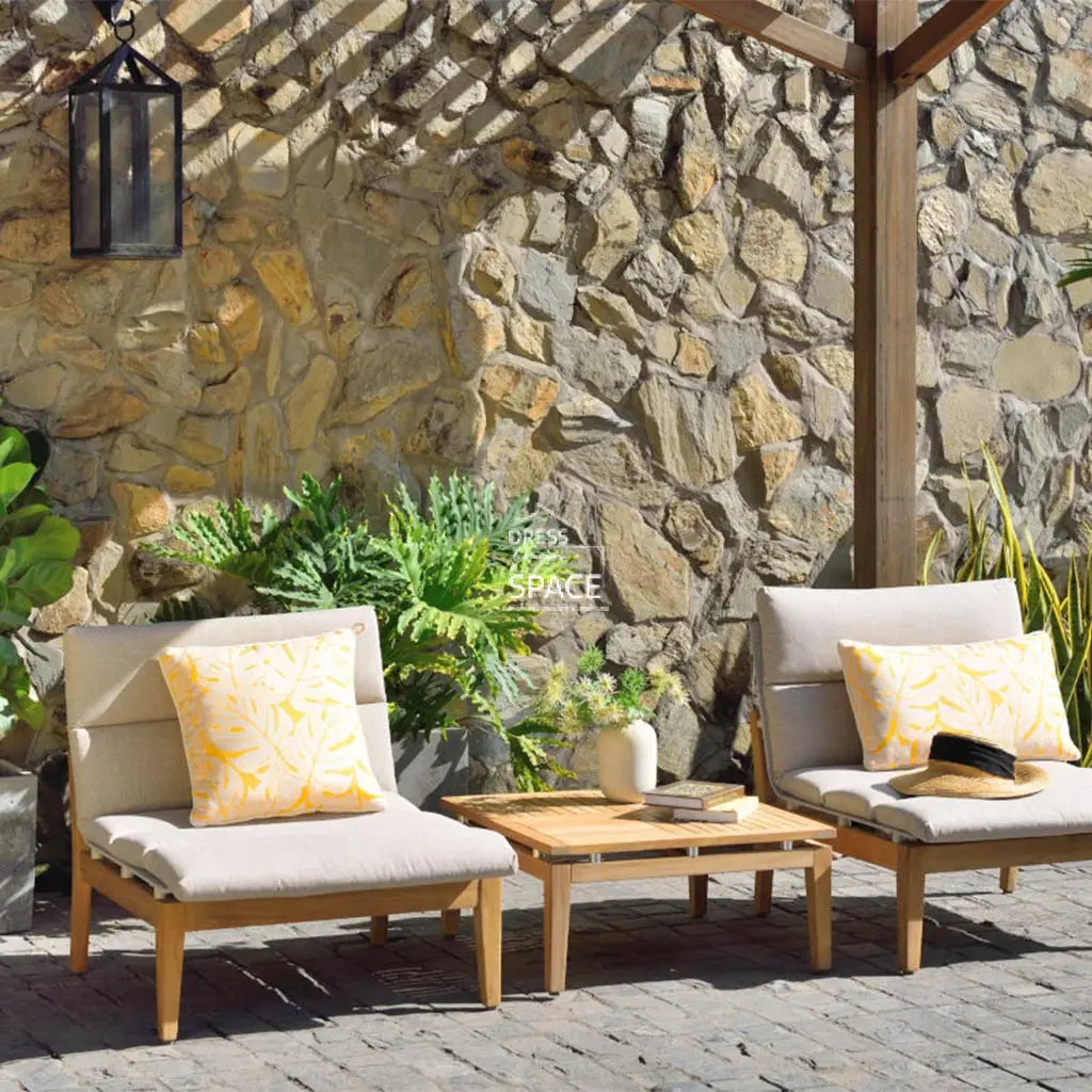 Yellow Leaves Outdoor Cushion - 45cm Sq - Outdoor Cushion - Lifestyle Garden