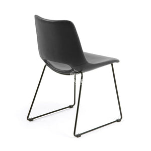 Ziggy Chair - Black PU - Indoor Dining Chair - La Forma
