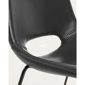Ziggy Chair - Black PU - Indoor Dining Chair - La Forma