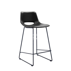 Ziggy Stool - Black PU - Seat Height 65cm - Indoor Counter Stool - La Forma