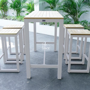 5 Piece Oslo Bar Setting - White - Outdoor Setting - DYS Outdoor